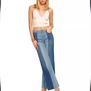 Ramy Brook Vinnie High Rise Wide Leg Jeans In Tonal Wash NWT